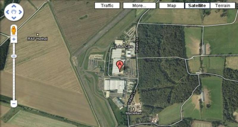  - L'usine et le circuit de Lotus sur Google Street View