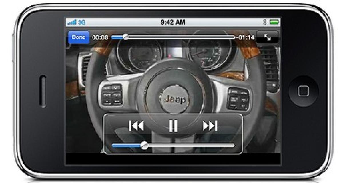 Le Jeep Grand Cherokee en application iPhone