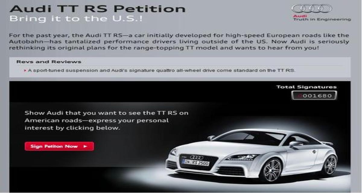 Pétition : l'Audi TT-RS pour les USA ?