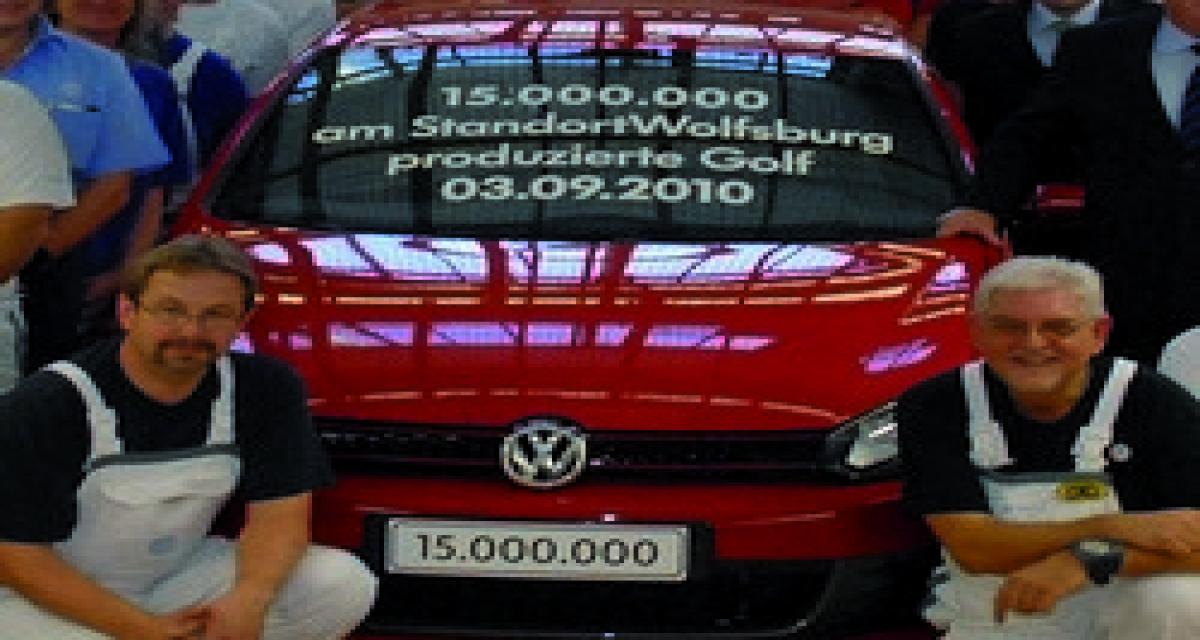 Et de 15 millions de Golf produites à Wolfsburg