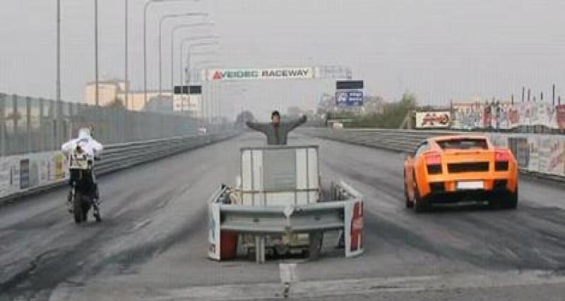  - Drag race insolite : scooter survitaminé Vs Lamborghini Gallardo