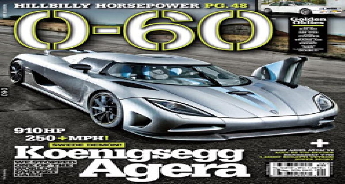 0-60 nous fait saliver avec un test exclusif de la Koenigsegg Agera (vidéo)