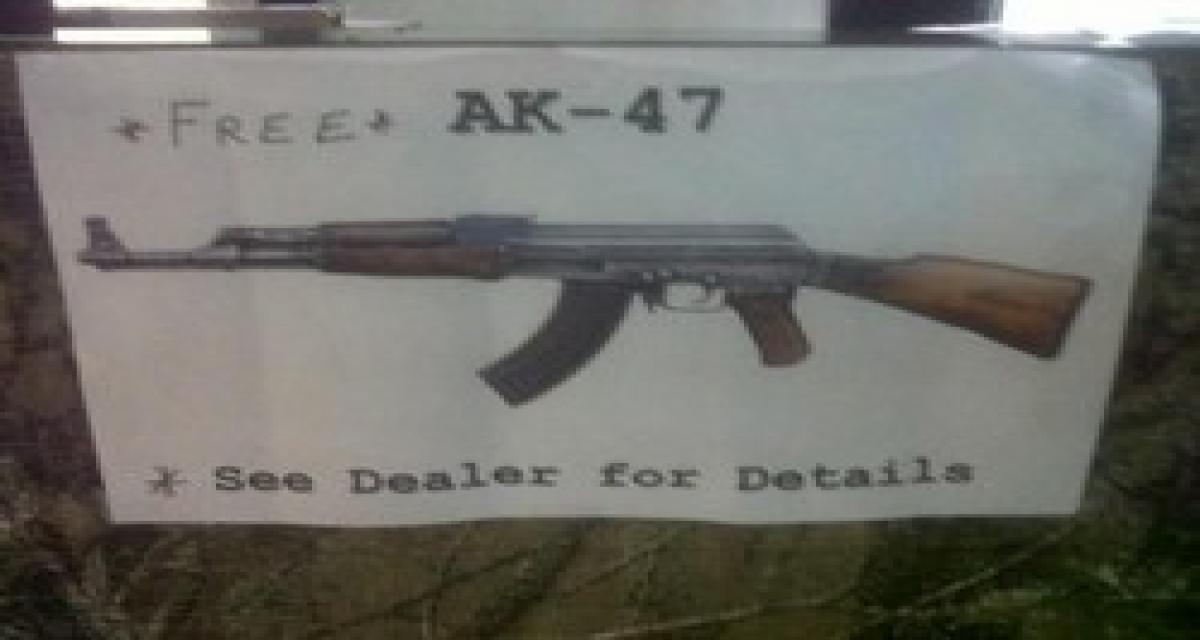 Promo : un pick-up acheté, un AK-47 offert