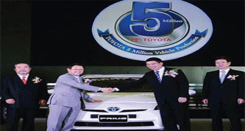  - Toyota, 5 millions de voitures produites en Thaïlande
