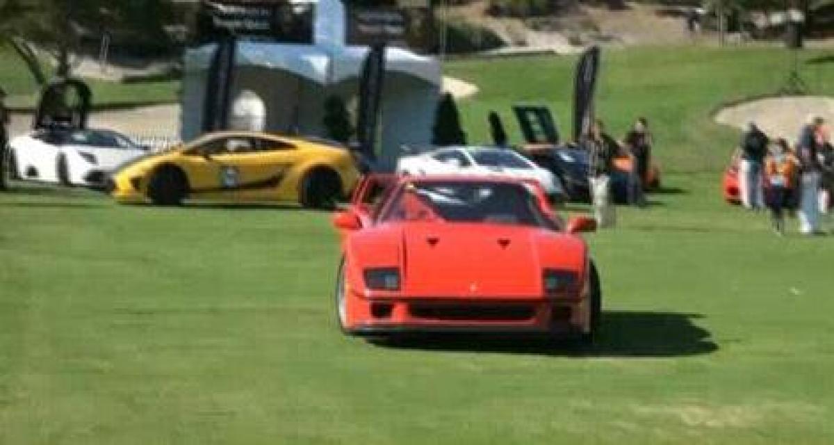 Une Ferrari F40 glissant sur un green de golf (vidéo)