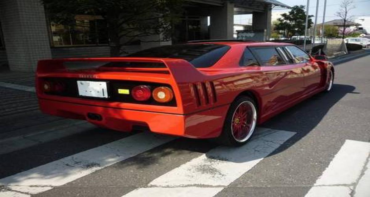 Des fans de Binz au Japon ? Une Ferrari F40 version limousine 