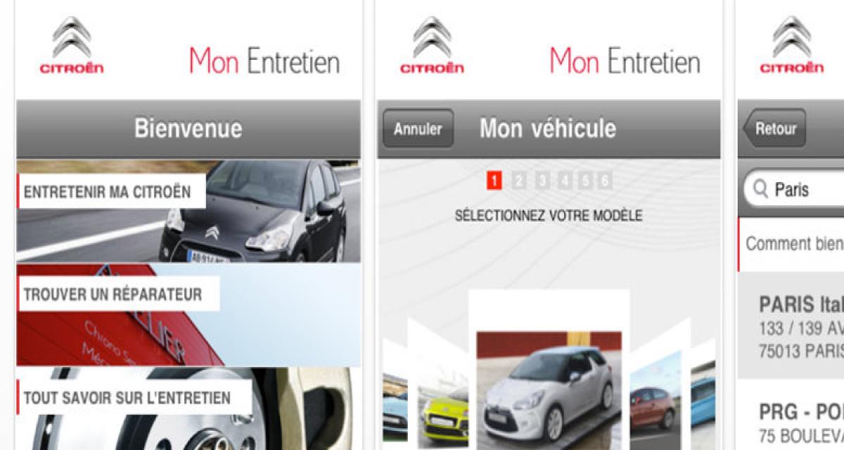 Citroën lance aussi son application iPhone