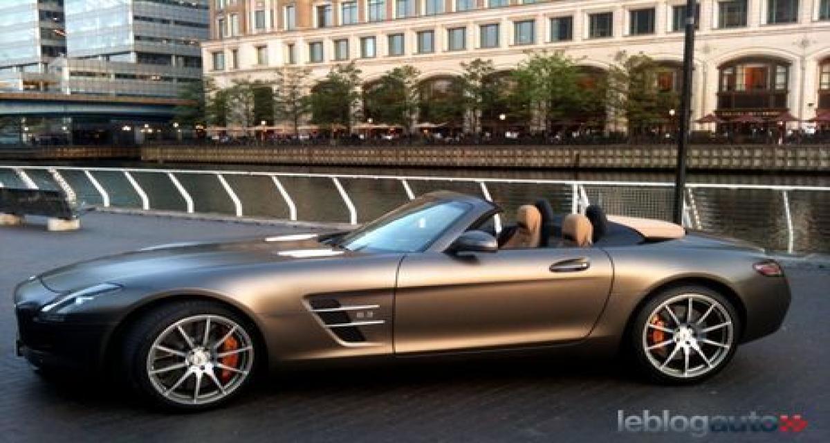 Scoops des lecteurs: la Mercedes SLS Roadster en pleine séance photo à Londres