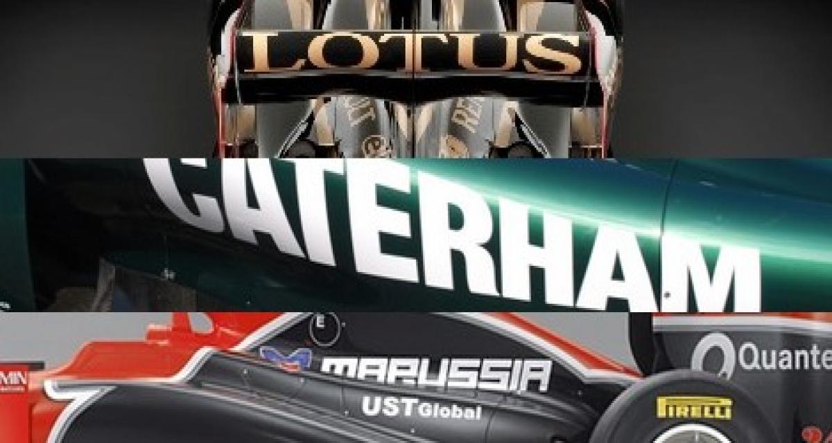 F1 : Adieu Lotus, Lotus et Virgin, bonjour Lotus, Caterham et Marussia