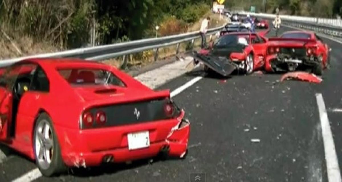 Le minestrone de l'année : huit Ferrari accidentées d'un coup au Japon