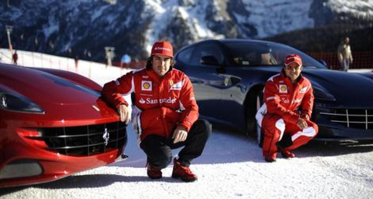 Tout schuss : Alonso et Massa s'offrent un slalom en Ferrari FF (vidéo)