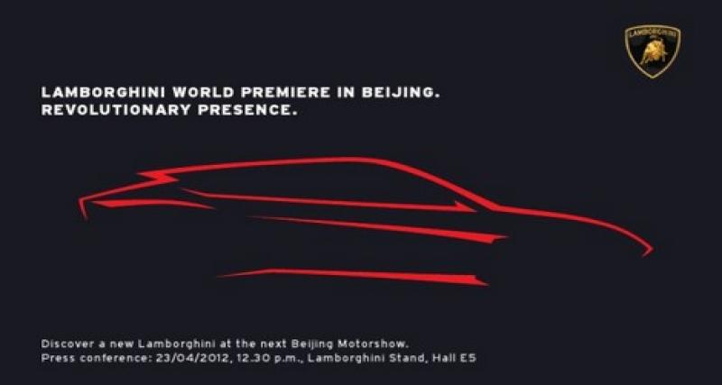  - Pékin 2012 : teaser officiel pour le SUV Lamborghini