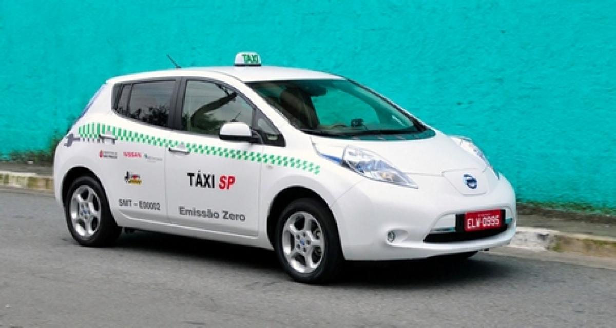 Une petite flotte de Nissan Leaf comme taxi à Sao Paulo