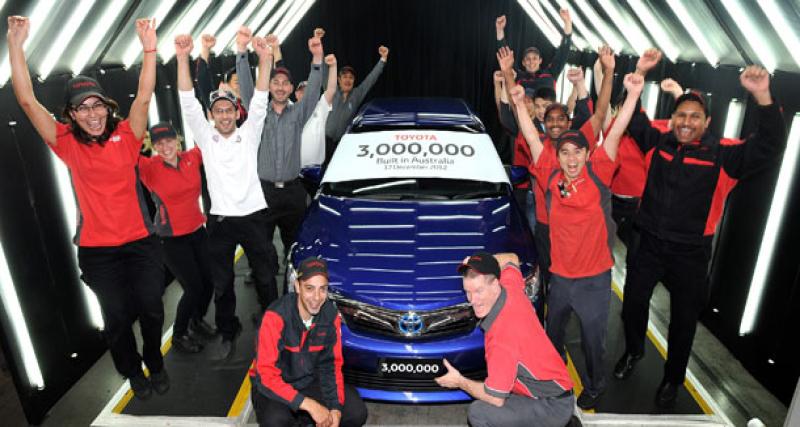  - 3 millions de Toyota produites en Australie