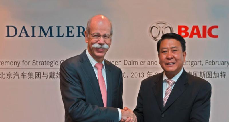  - Daimler s'offre 12% de son partenaire chinois BAIC