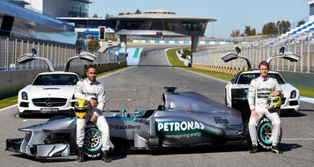 F1 2013 : Mercedes AMG révèle la nouvelle monture d'Hamilton et Rosberg