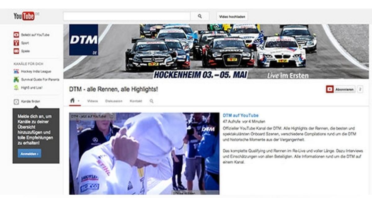 Le championnat DTM à suivre sur YouTube 