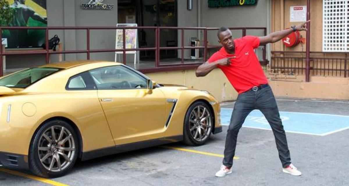 Usain Bolt touche sa Nissan GT-R