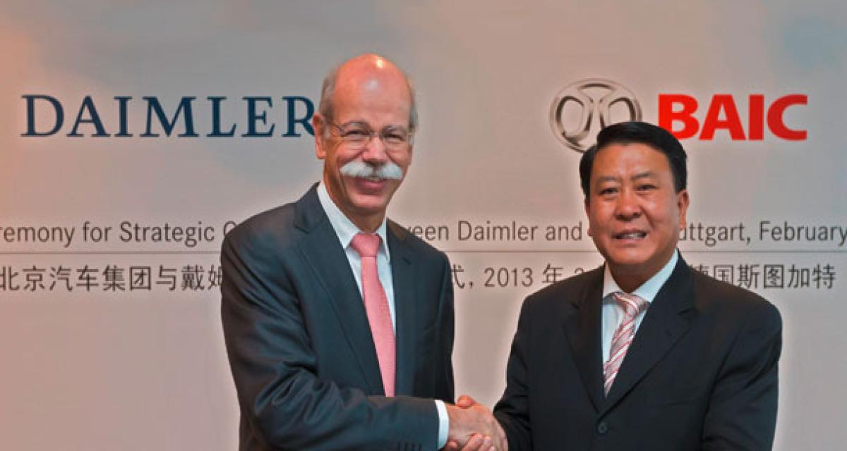 Daimler officialise sa participation de 12 % dans BAIC Motor 