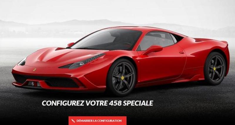  - Un configurateur pour la Ferrari 458 Speciale