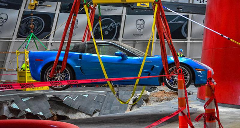  - National Corvette Museum, trois voitures seront restaurées, et le trou rebouché