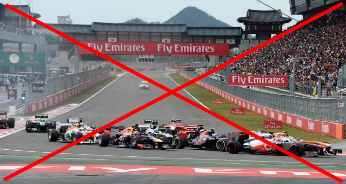 F1 : abandon de la Corée, Spa prolongé jusqu'en 2018