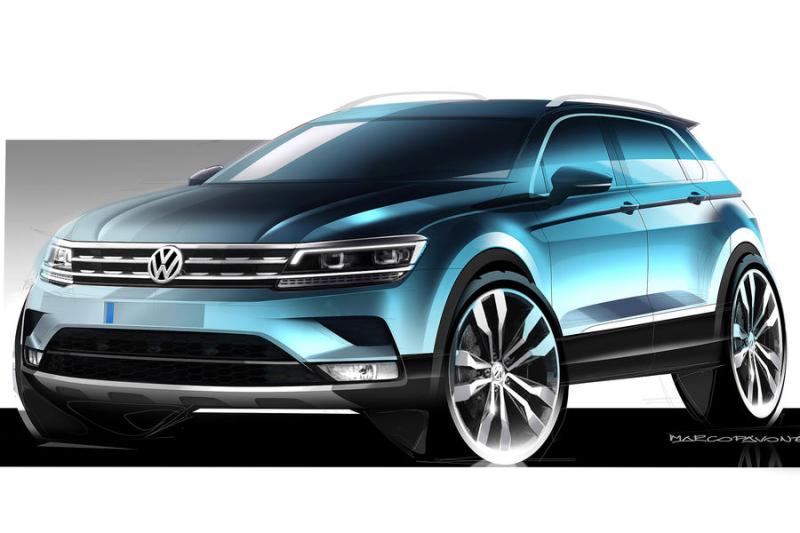  - Francfort 2015 : le Volkswagen Tiguan s'esquisse 1