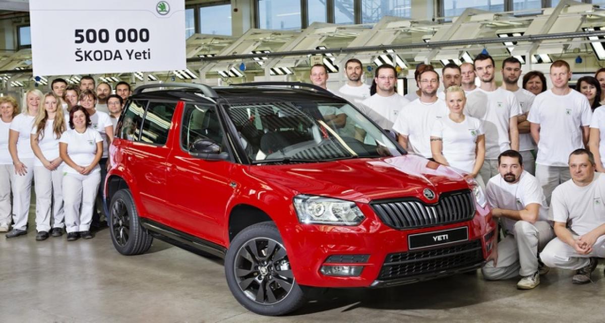 500 000 Škoda Yeti produits en République Tchèque