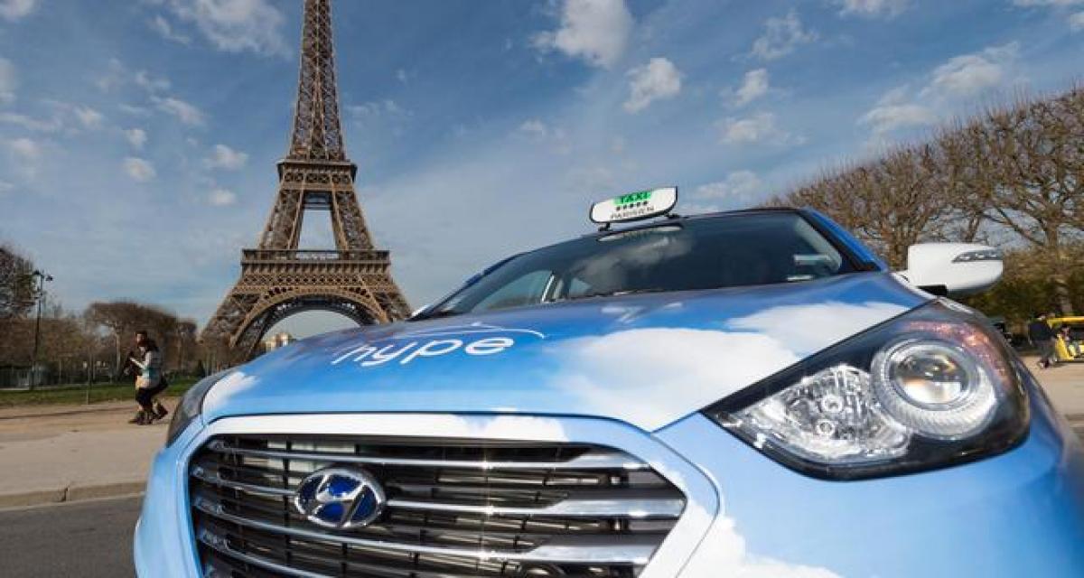 Une flotte de cinq taxis Hyundai ix35 Fuel Cell à Paris