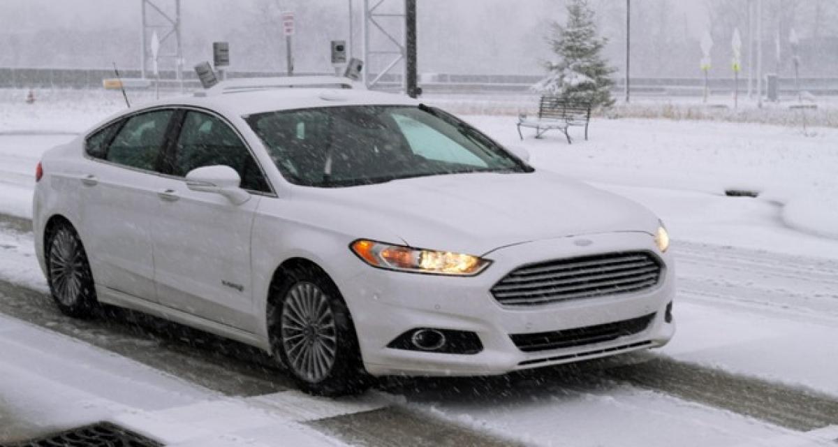 La voiture autonome Ford efficace sous la neige