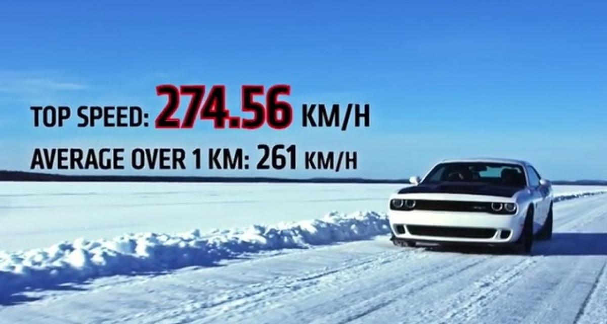 Une Dodge Challenger Hellcat interceptée à plus de 270 km/h sur glace