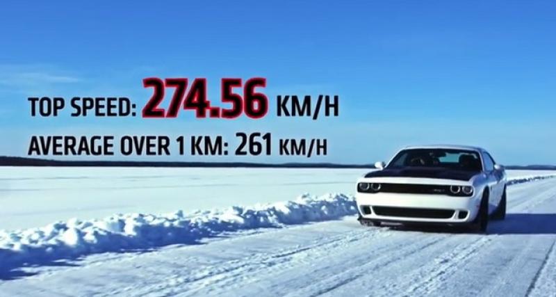  - Une Dodge Challenger Hellcat interceptée à plus de 270 km/h sur glace