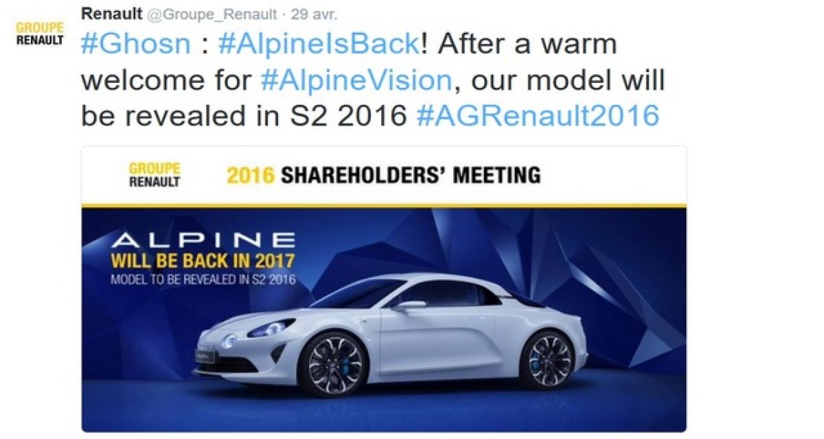 Retour d'Alpine : lever de voile officiel durant ce second semestre