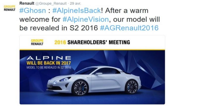  - Retour d'Alpine : lever de voile officiel durant ce second semestre