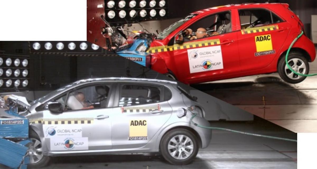 Latin NCAP : 2 étoiles pour la Peugeot 208, aucune pour la Kia Picanto