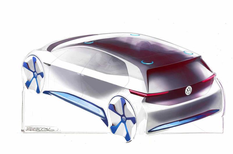  - Paris 2016 : VW publie des croquis du concept-car électrique 1
