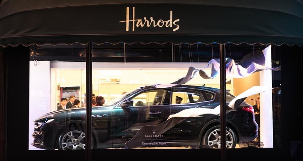 Maserati Levante : en vitrine chez Harrods