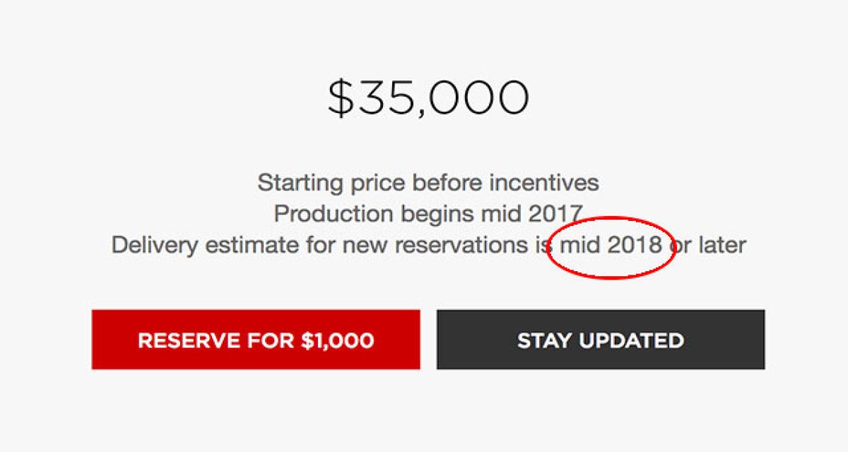 Non, la Tesla Model 3 n'est pas reportée à 2018