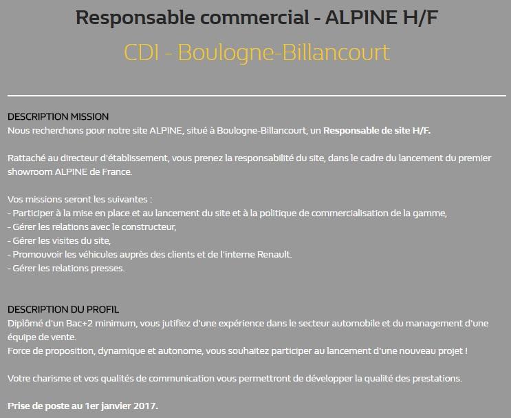 Le premier showroom d'Alpine sera à Boulogne-Billancourt 1