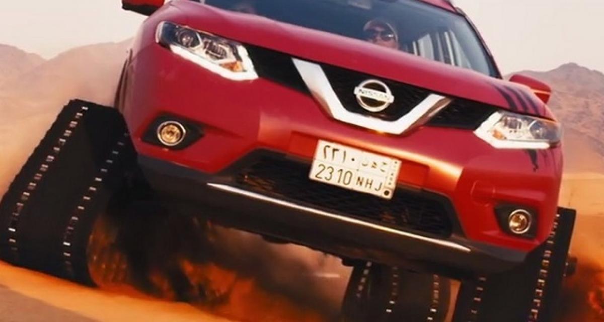 Nissan X-Trail : avec des chenilles dans le désert
