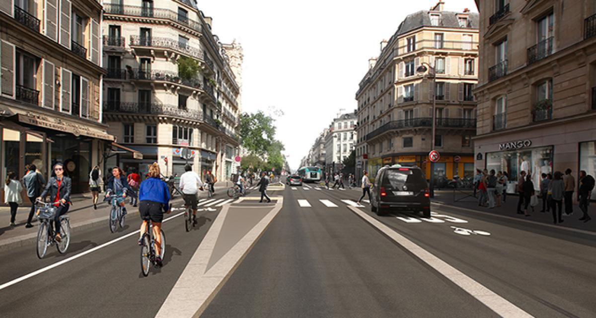 Paris : le projet de large piste cyclable rue de Rivoli avance