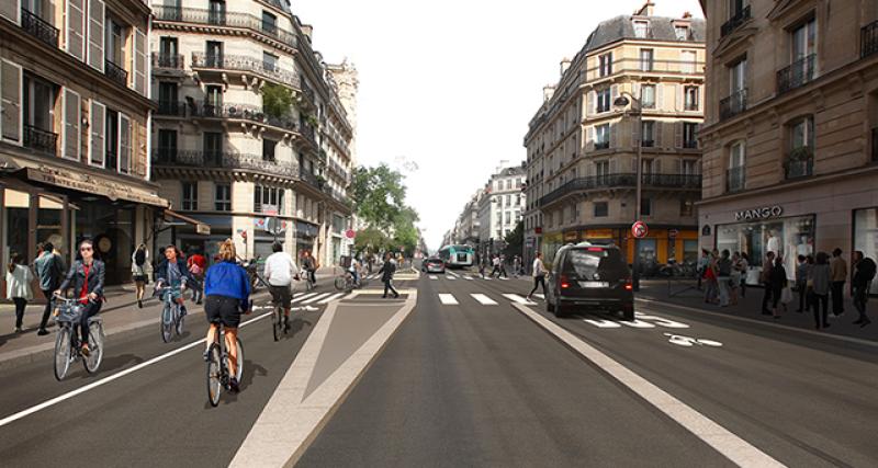  - Paris : le projet de large piste cyclable rue de Rivoli avance