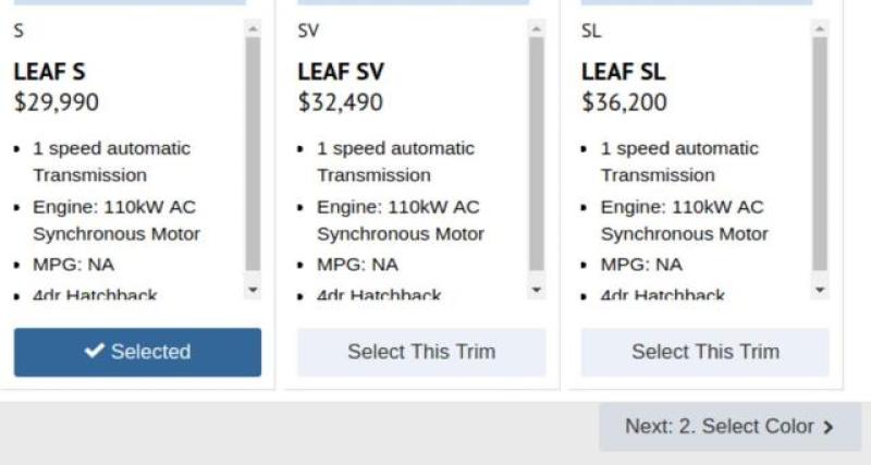  - Nouvelle Nissan Leaf : spécifications et prix en fuite