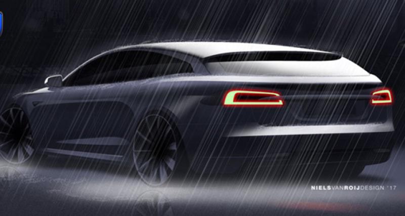  - La future Tesla Model S Shooting Brake croquée