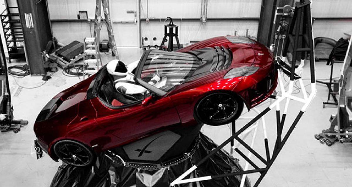 La Tesla Roadster d'Elon Musk parée au décollage
