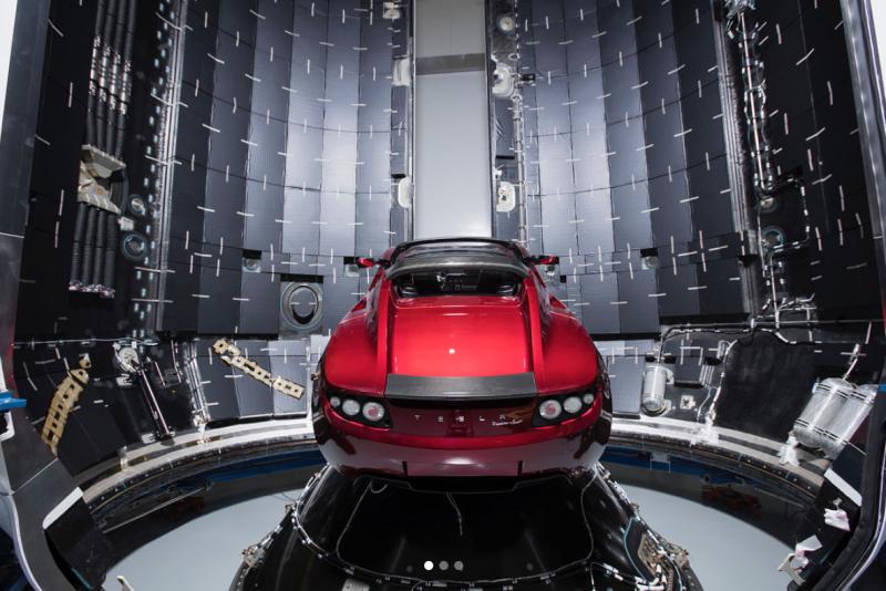 La Tesla Roadster d'Elon Musk parée au décollage 1