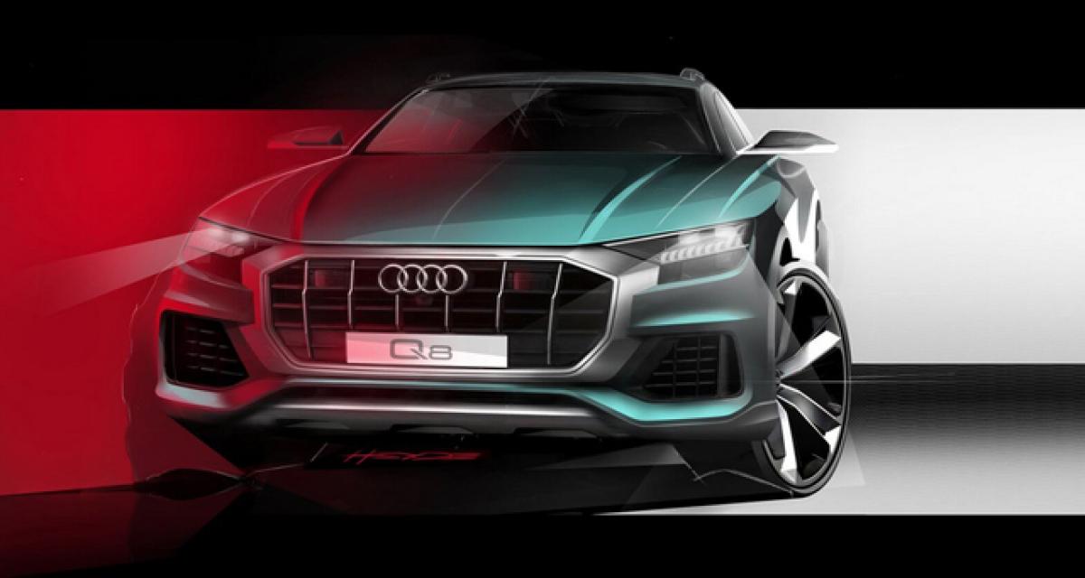 Audi Q8 : la face avant teasée