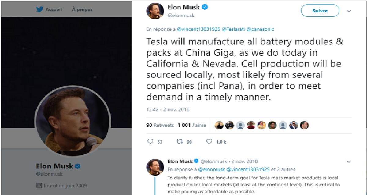Tesla : pas d'accord avec Lishen pour la fourniture de batteries