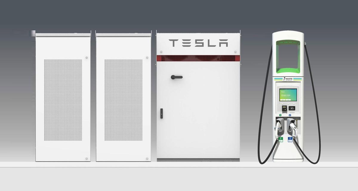 Electrify America installe des batteries... Tesla