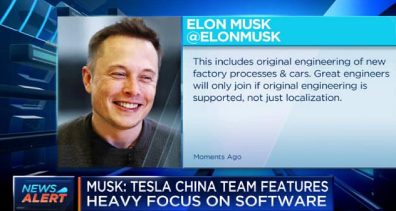  - Musk recrute des ingénieurs chinois pour développer la Tesla chinoise